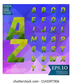 Font lowpoly on abstract background low poly textured triangle shapes in random pattern design