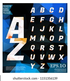Font lowpoly on abstract background low poly textured triangle shapes in random pattern design