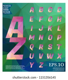 Font lowpoly on abstract background low poly textured triangle shapes in random pattern design