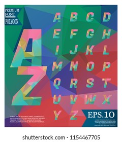 Font lowpoly on abstract background low poly textured triangle shapes in random pattern design
