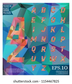 Font lowpoly on abstract background low poly textured triangle shapes in random pattern design