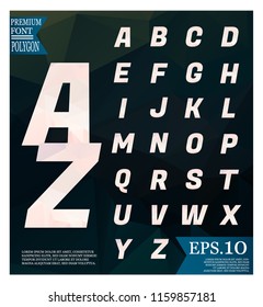Font lowpoly on abstract background low poly textured triangle shapes in random pattern design