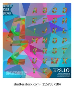 Font lowpoly on abstract background low poly textured triangle shapes in random pattern design
