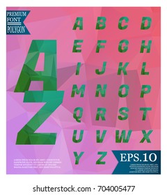 Font lowpoly on abstract background low poly textured triangle shapes in random pattern design