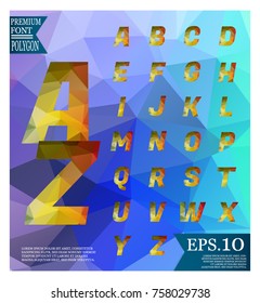 Font lowpoly on abstract background low poly textured triangle shapes in random pattern design
