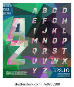 Font lowpoly on abstract background low poly textured triangle shapes in random pattern design