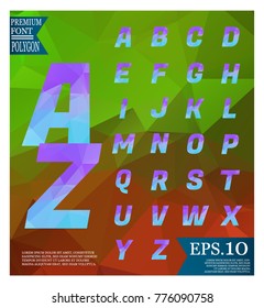 Font lowpoly on abstract background low poly textured triangle shapes in random pattern design