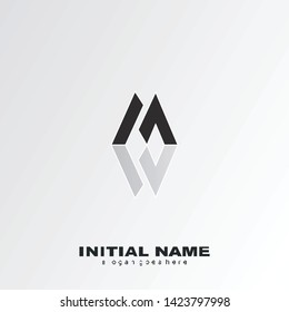 font m circle logo abstract vector design art mirror 