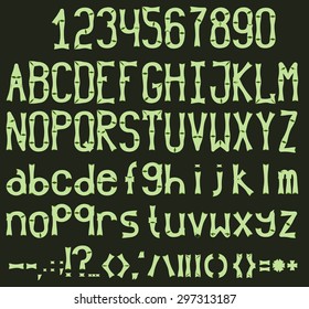The font, made of bamboo sticks