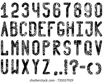Font made of palm leaves