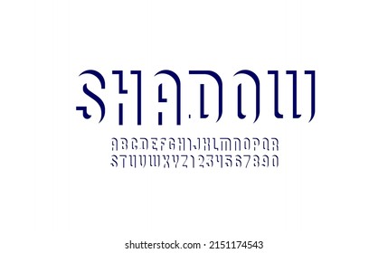 Font made shadow, simple alphabet, vector illustration 10EPS