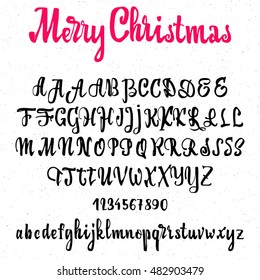 Font Merry Christmas - Handwriting Brush. It Can Be Used To Create Badges, Logos, Corporate Identities, In Its Design.