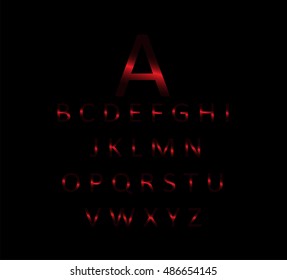 Font metallic transparent vector neon color