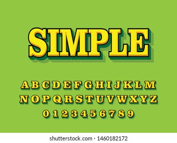  Font. Modern 3D Font and Alphabet. Vector