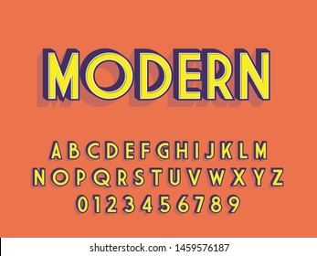  Font. modern font and alphabet. Vector