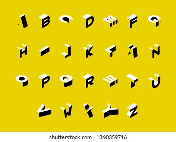 Font . Modern design vector font for title, header, lettering. Corporate Vector abc technology typeface.  