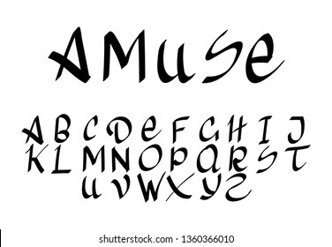 Font . Modern design vector font for title, header, lettering. Corporate Vector abc technology typeface. Letters line art style - Vector