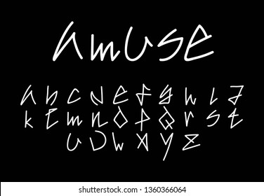 Font . Modern design vector font for title, header, lettering. Corporate Vector abc technology typeface. Letters line art style - Vector