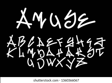 Font . Modern design vector font for title, header, lettering. Corporate Vector abc technology typeface. Letters line art style - Vector