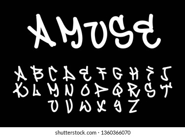 Font . Modern design vector font for title, header, lettering. Corporate Vector abc technology typeface. Letters line art style - Vector