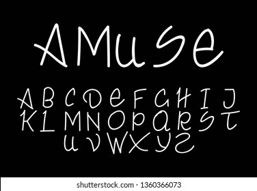 Font . Modern design vector font for title, header, lettering. Corporate Vector abc technology typeface. Letters line art style - Vector