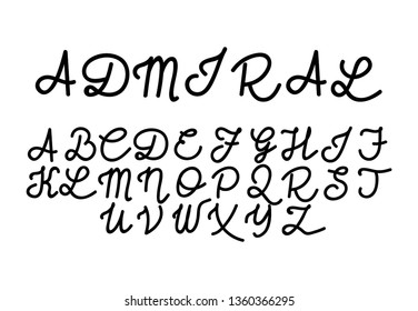 Font . Modern design vector font for title, header, lettering. Corporate Vector abc technology typeface. Letters line art style - Vector
