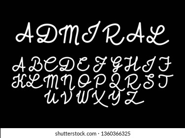 Font . Modern design vector font for title, header, lettering. Corporate Vector abc technology typeface. Letters line art style - Vector