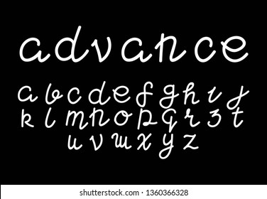 Font . Modern design vector font for title, header, lettering. Corporate Vector abc technology typeface. Letters line art style - Vector