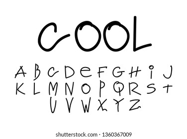 Font . Modern design vector font for title, header, lettering. Corporate Vector abc technology typeface. Letters line art style - Vector