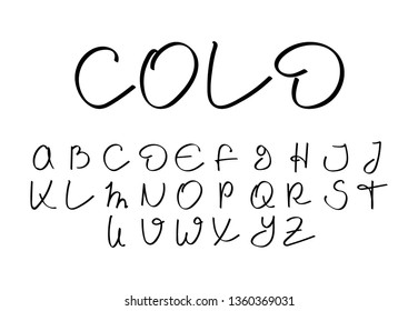 Font . Modern design vector font for title, header, lettering. Corporate Vector abc technology typeface. Letters line art style - Vector