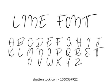 Font . Modern design vector font for title, header, lettering. Corporate Vector abc technology typeface. Letters line art style - Vector