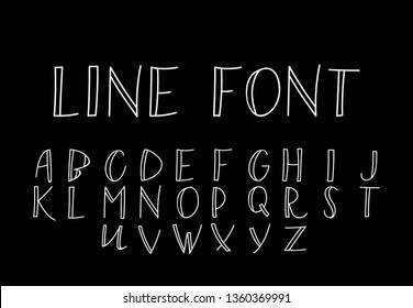 Font . Modern design vector font for title, header, lettering. Corporate Vector abc technology typeface. Letters line art style - Vector
