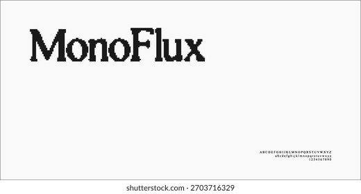 Tipo de píxel digital moderno Creative 80s 90s Uppercase Lowercase Alfabeto Número Diseño