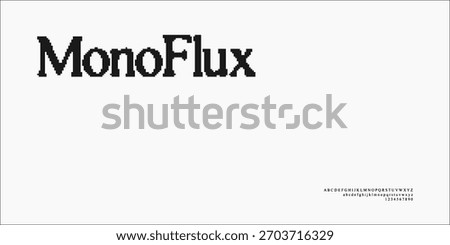 Font Modern Digital Pixel Type Creative 80s 90s Uppercase Lowercase Alphabet Number Design