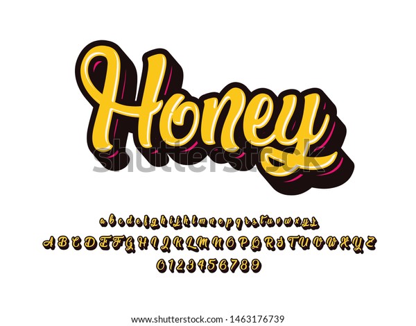 Font Modern Honey Typography Font Alphabet Stock Vector Royalty Free