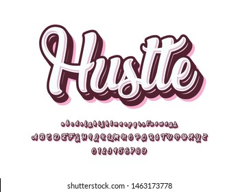 Font. Modern  Hustle Typography  Font and Alphabet. Vector