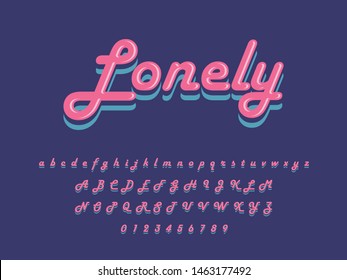 Font. Modern  Lonely Typography  Font and Alphabet. Vector