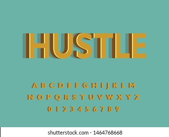 Font. Modern Retro Vintage Bold Font and Alphabet. Vector