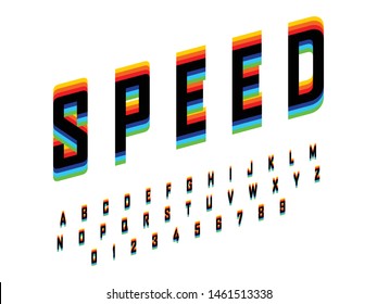 Font. Modern Speed Font and Alphabet