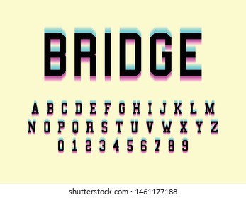  Font. Modern Speed Font and Alphabet. Vector