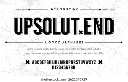 Font with a modern style, Background with Typoghrapy and good Alphabet, Vector Illustration