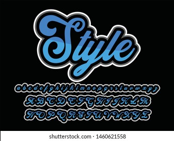 Font. Modern Stylized 3D Font and Alphabet. Vector
