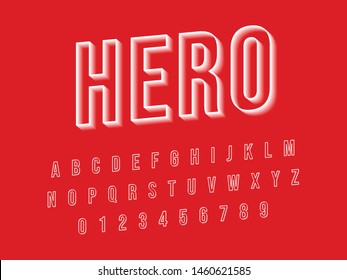 Font. Modern Stylized 3D Font and Alphabet. Vector