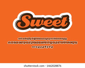 Font. Modern Sweet  Font and Alphabet. Vector