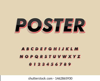 Font Modern Vintage Retro 3d Bold Stock Vector (Royalty Free ...