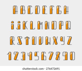 Font the monogram in thin lines. Hipster set. In vector 