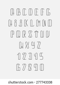 Font the monogram in thin lines. Hipster set. In vector 