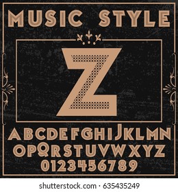 font music style typeface alphabet vector name z