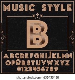 font music style typeface alphabet vector name b