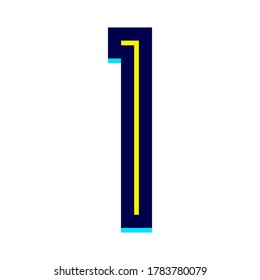 Name der Schrift Disco-Linie, Trendy-Alphabet, moderner Buchstabe I